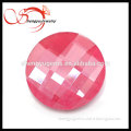 pink round faceted top mirror glass gemstone